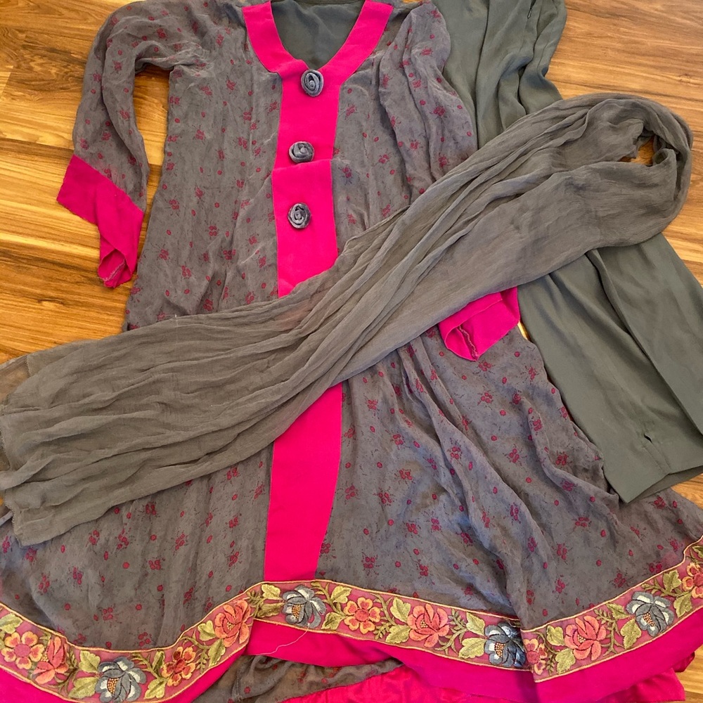 Three piece pure chiffon outfit